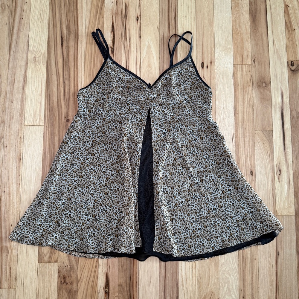Vintage California Dynasty Leopard Lingerie Cami Chemise Top